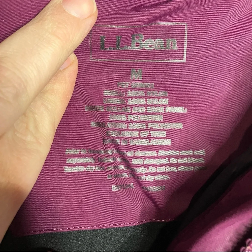 L.L. Bean purple & black‎ coat size medium